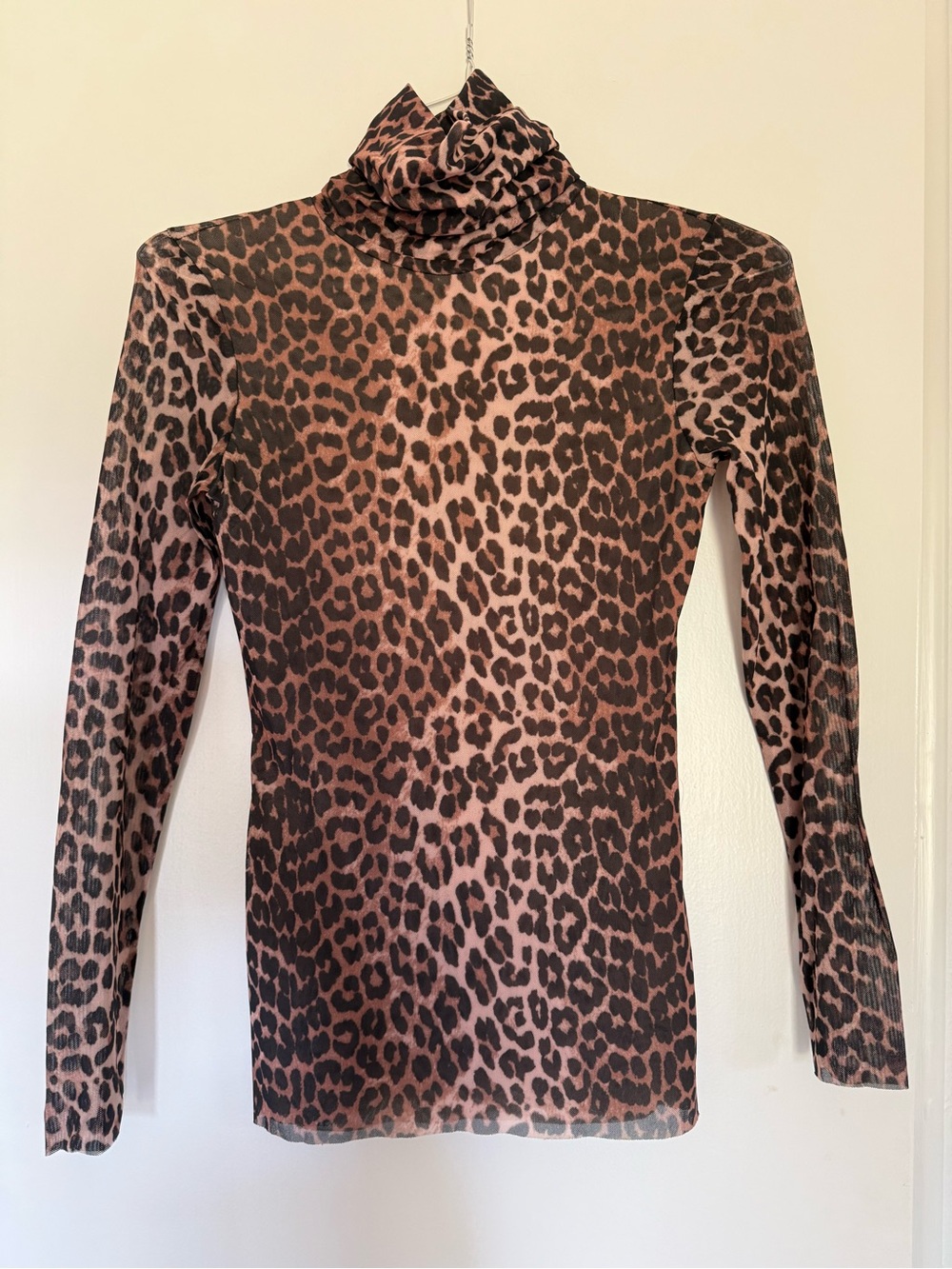 GANNI leopard print turtleneck